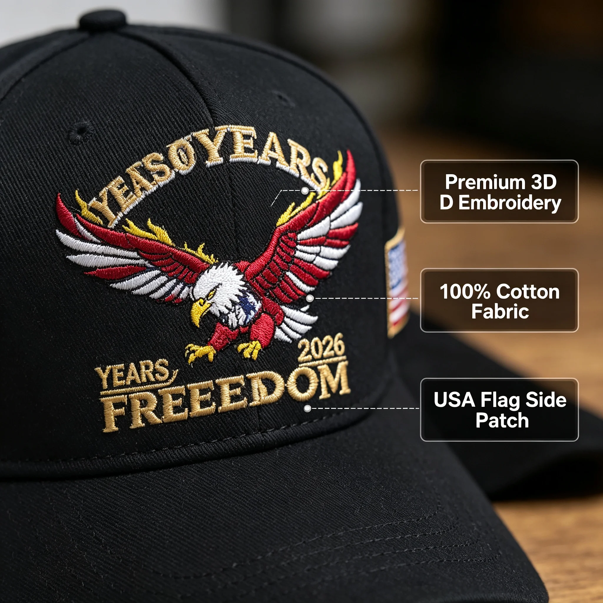 United States 250th Anniversar - Baseball Cap Structured 评论和价格