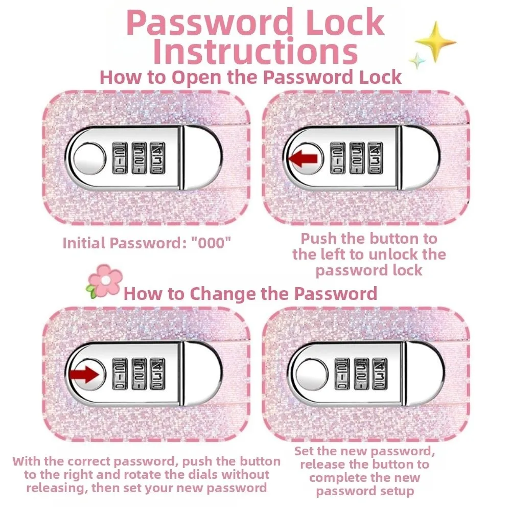 PU Leather Cover 100 Envelope Challenge Binder Waterproof Shiny Password Lock Saving Notebook Large Capacity Reusable