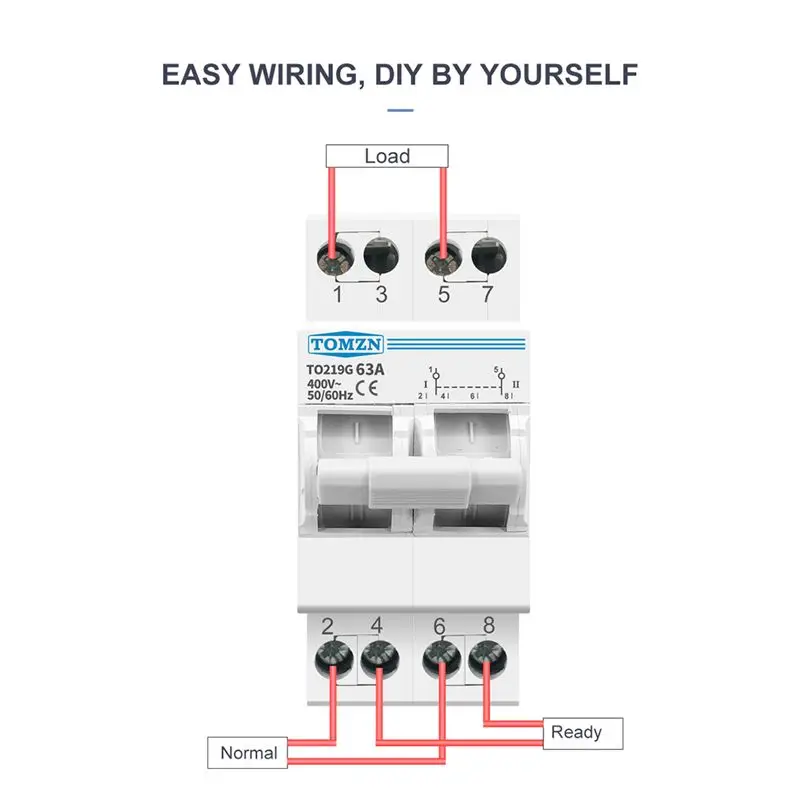 DTDT hot- 2P 63A Dual Power Manual Transfer Isolating Switch Interlock Circuit Breaker Din Rail Isolating Discounnecting Switch