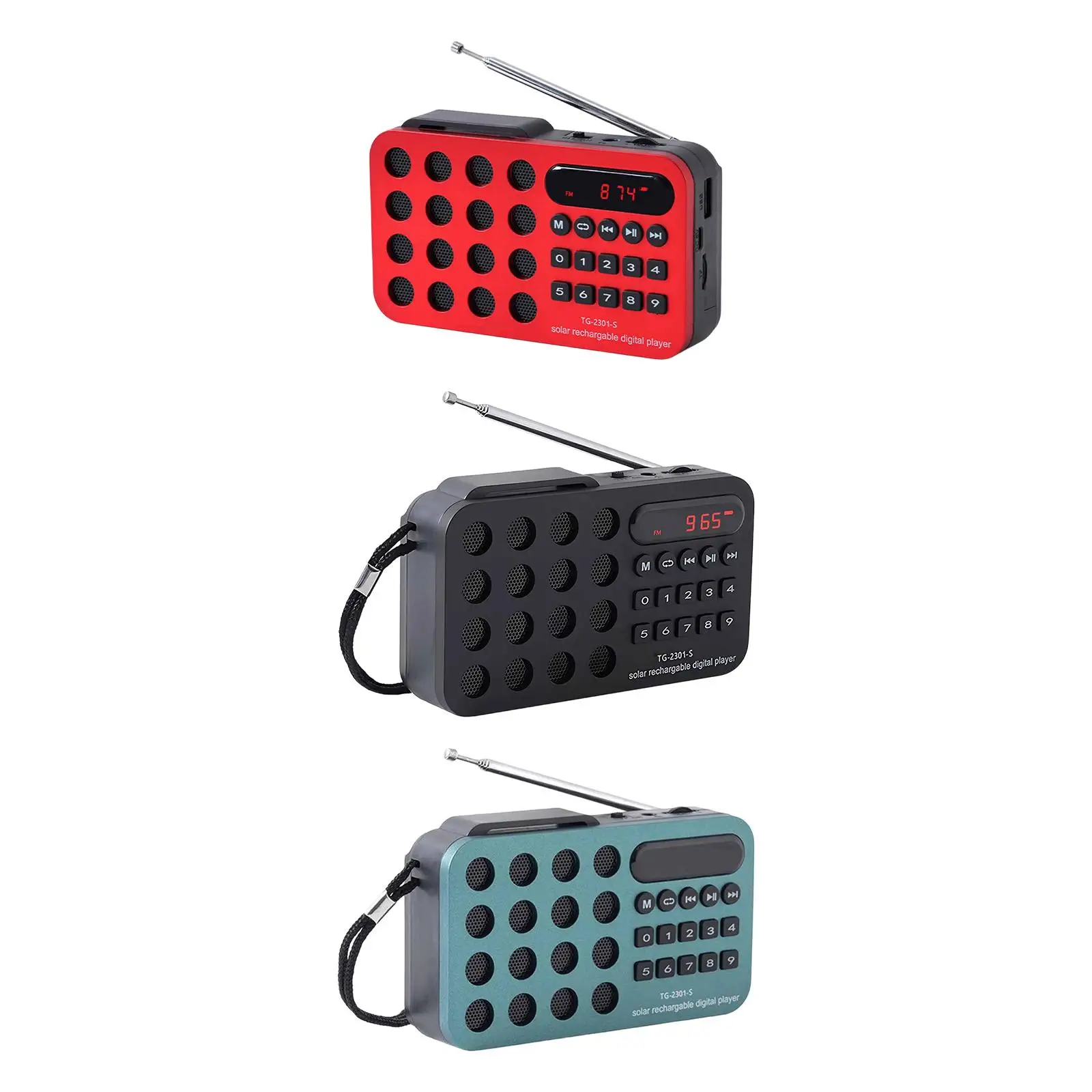 FM Portable Radio Mini Pocket Radio Rechargeable Multifunction Radio Mp3 Player with Headphone Jack for Travel