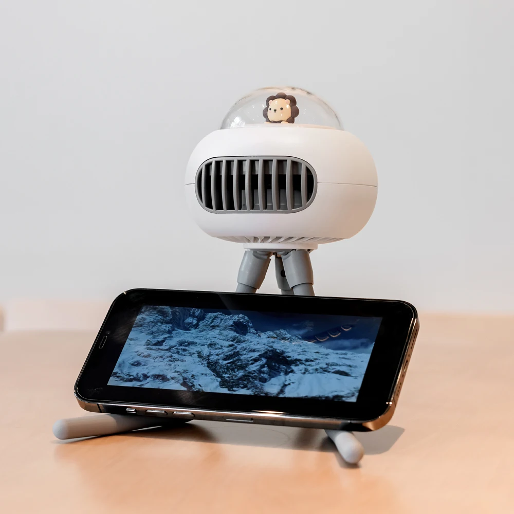 Mini Stroller Fan, Automatic Oscillating Fan, 1200mAh Battery Powered Portable Fan, 3-Speed Flexible Tripod Clip-On Fan for Car