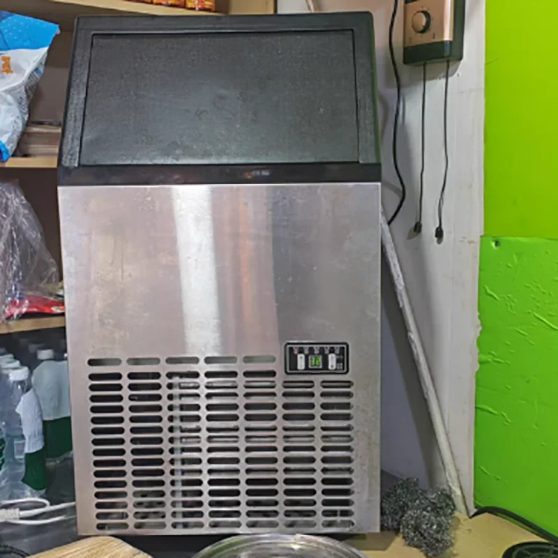 Commercial Ice Maker Tea Shop Milk Tea Room Automatic Ice Machine 50KG Ice Making Machine Household Ice Cube Maker