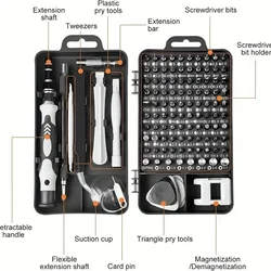 115 in 1 Precision Screwdriver Set Professional Multi-Function Repair Tool with 98 Magnetic Screw Driver Bits for iPhone Glasses