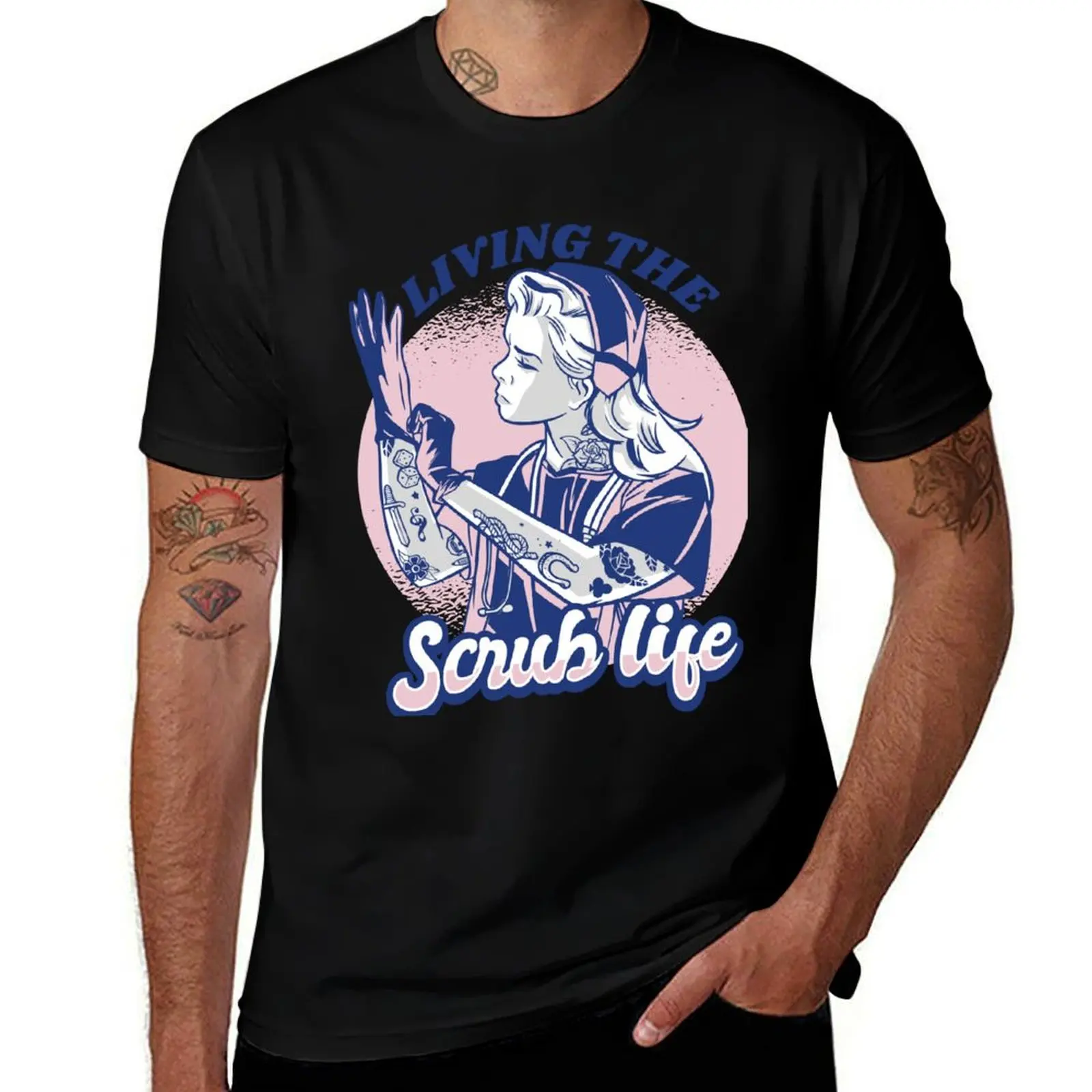 Living the Scrub Life! - Nurse life T-Shirt All Match Basic Short Sleeve Top T-Shirt