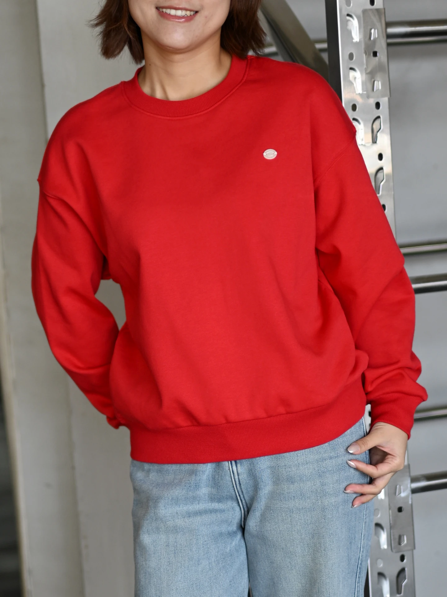 

Премиум-свитшот из хлопка 340 г с длинным рукавом и круглым вырезом, женский, осенняя коллекция, удобный свободный крой, подростковый размер