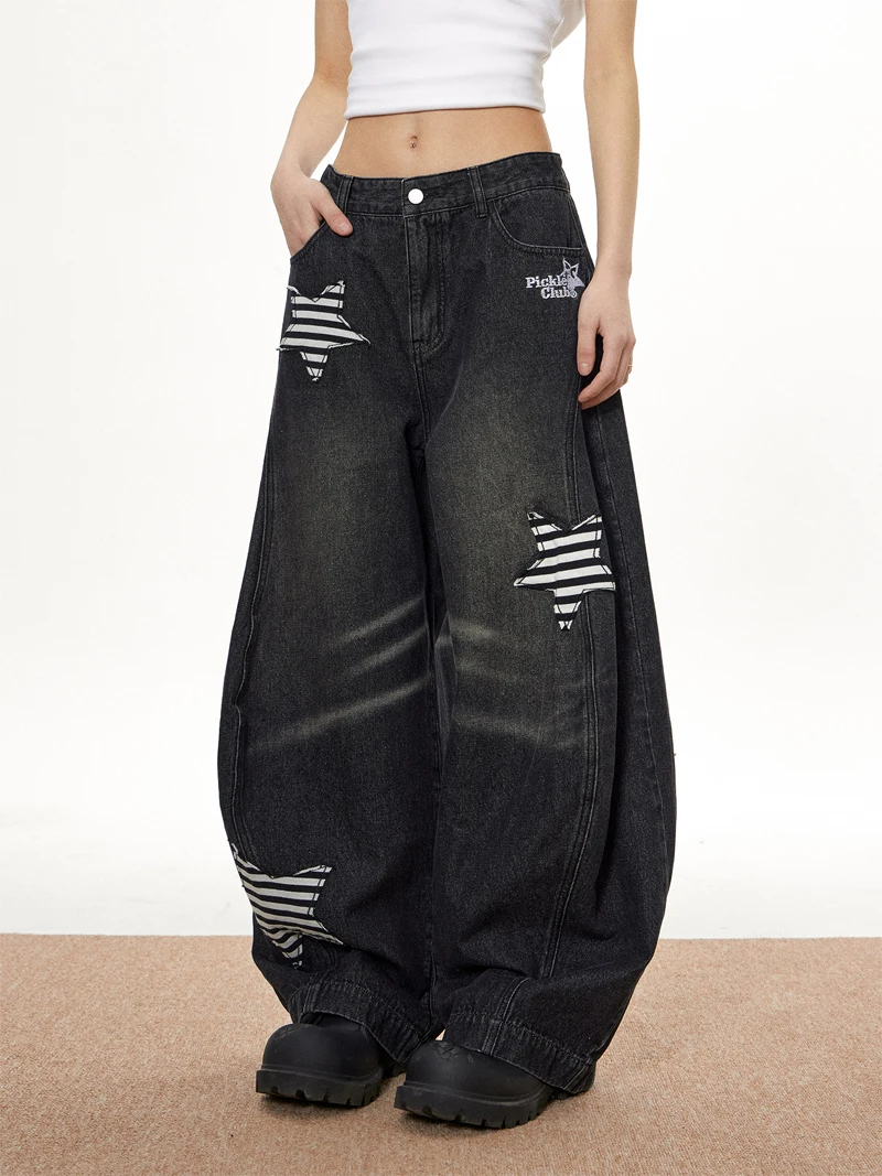 Scimitar Pants Womens Girls Spring Linen Oversized Cargo Style Outdoors Multi-pockets Wide-legged Minimalism All-match Embroider