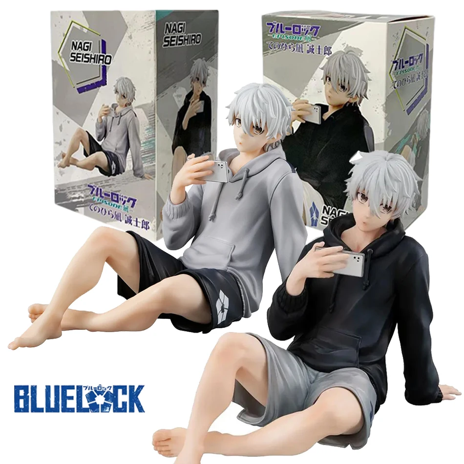 Blue Lock Anime sentado Palmar Center lindo Nagi Seishiro figura modelo PVC decoración de escritorio juguetes niños regalos de cumpleaños