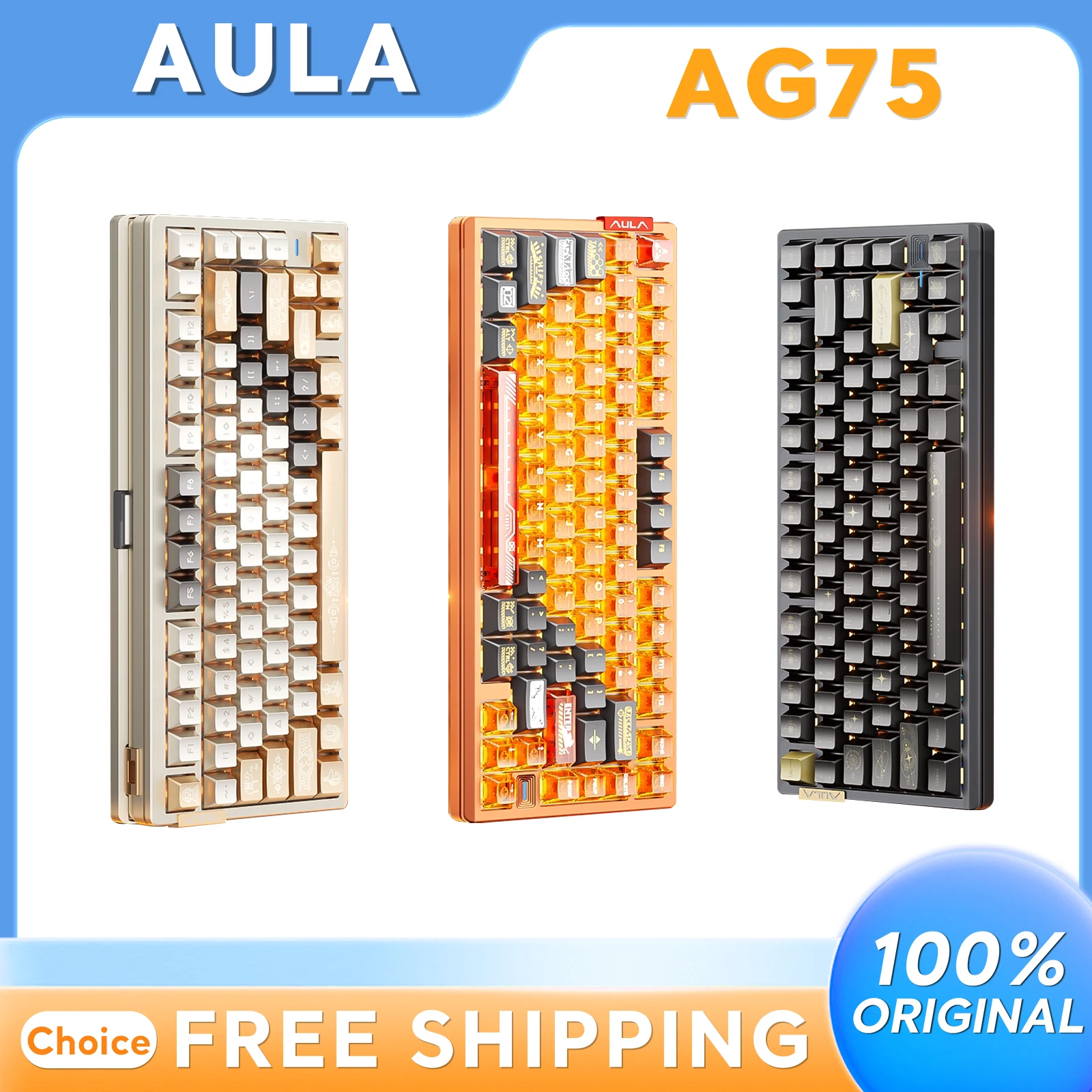 AULA  AG75 Magnetic Axis Mechanical Gaming Keyboard CNC Aluminum Body Wired 8K Polling 0.08ms Low Latency Valorant CS Esports