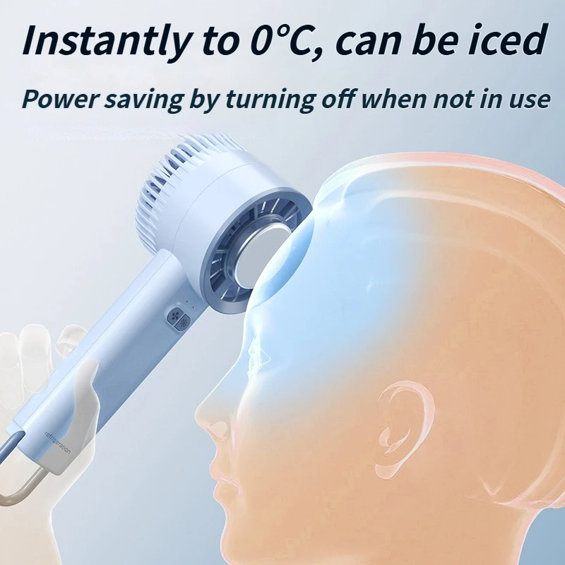 초소형 휴대용 아이스 쿨링 핸드헬드 팬 - 학생 학습, 홈 오피스 및 야외 활동을 위한 저소음 USB 미니 팬