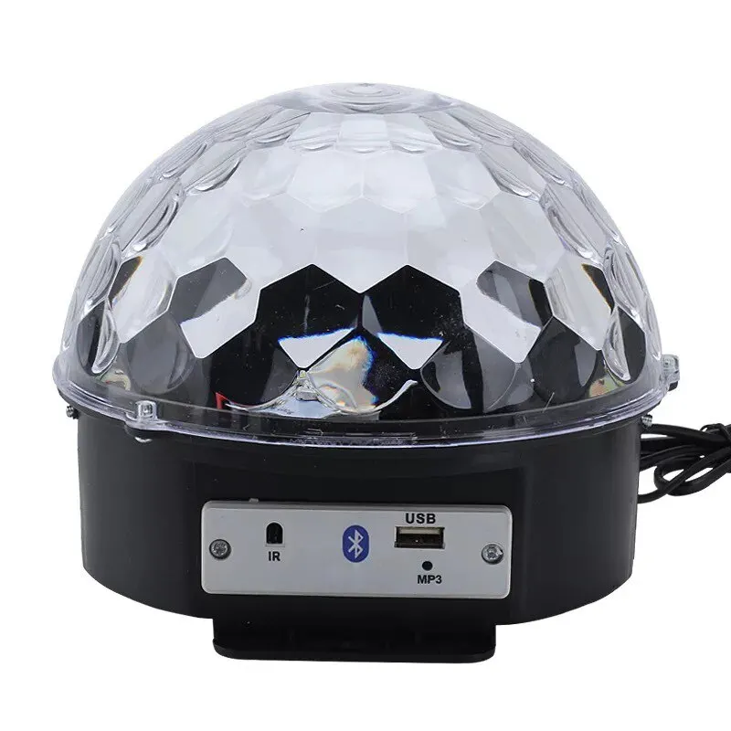 Sound active DJ lights LED BT stage DJ lighting rotating crystal magic sphere light remote control with MP3 game and USB