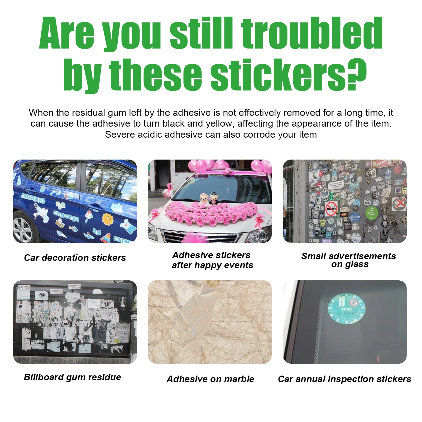 Homonth Dispositivo per la rimozione della colla per auto Spray multiuso Dispositivo per la rimozione dei residui appiccicosi Colla adesiva per la pulizia delle etichette del vetro del finestrino dell'auto
