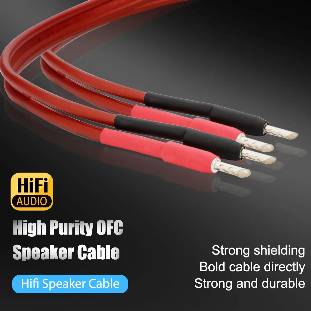 Preffair L311 OFC Silver Plated +high Purity OFC Loudspeaker Cable Hifi Banana Plug Speaker Cable Center Audio Speaker Cable