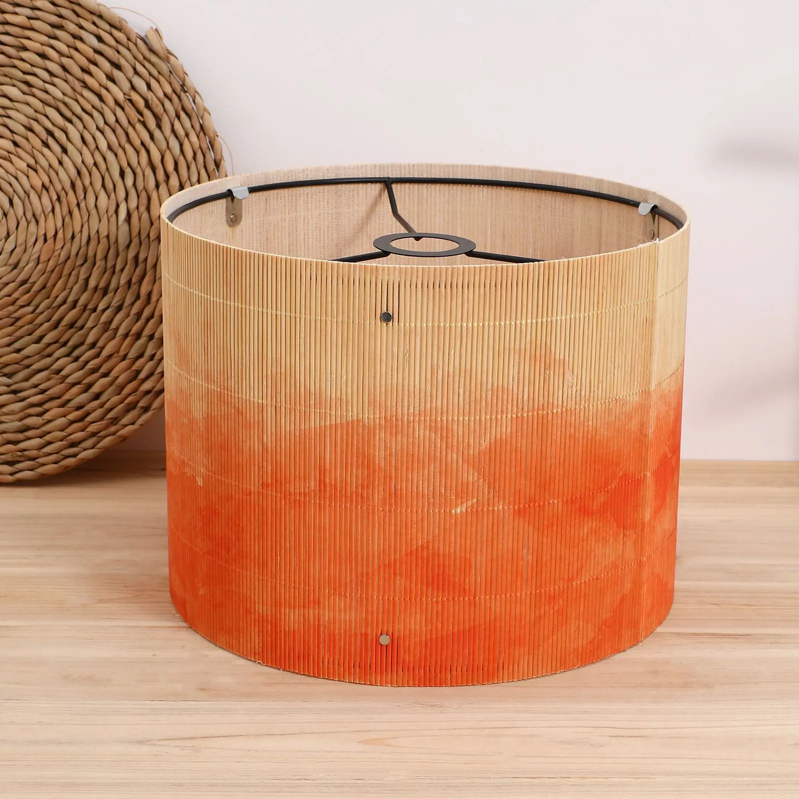 European style watercolor gradient Bamboo Lamp Shade Pendant Chandelier Wall Bamboo Light Cover Home hotel Art Light Shade decor