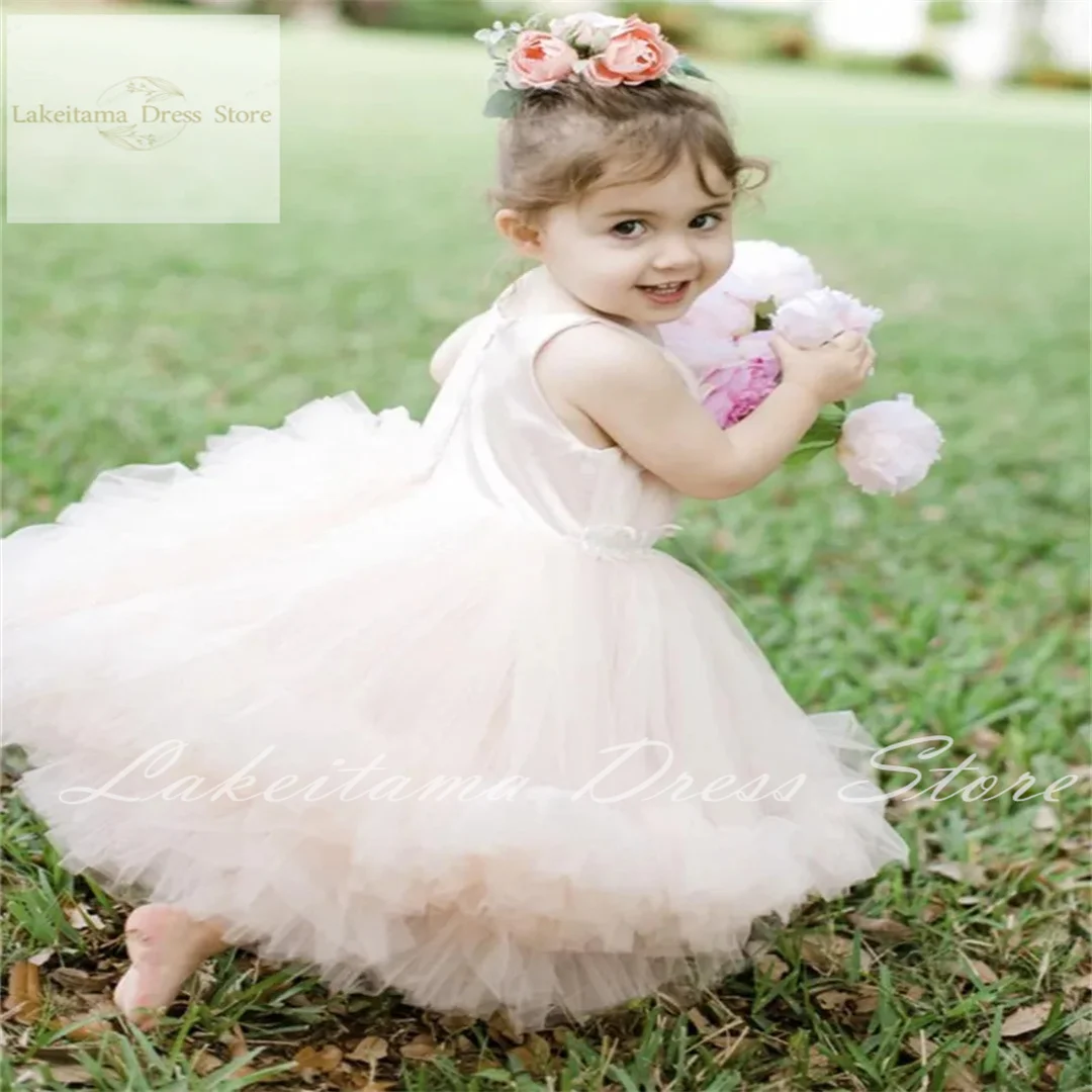 Robes de reconstitution historique à fleurs roses affleurantes pour filles, jolis bijoux en tulle avec dentelle, sur mesure, mariage formel, vêtements d'anniversaire pour enfants