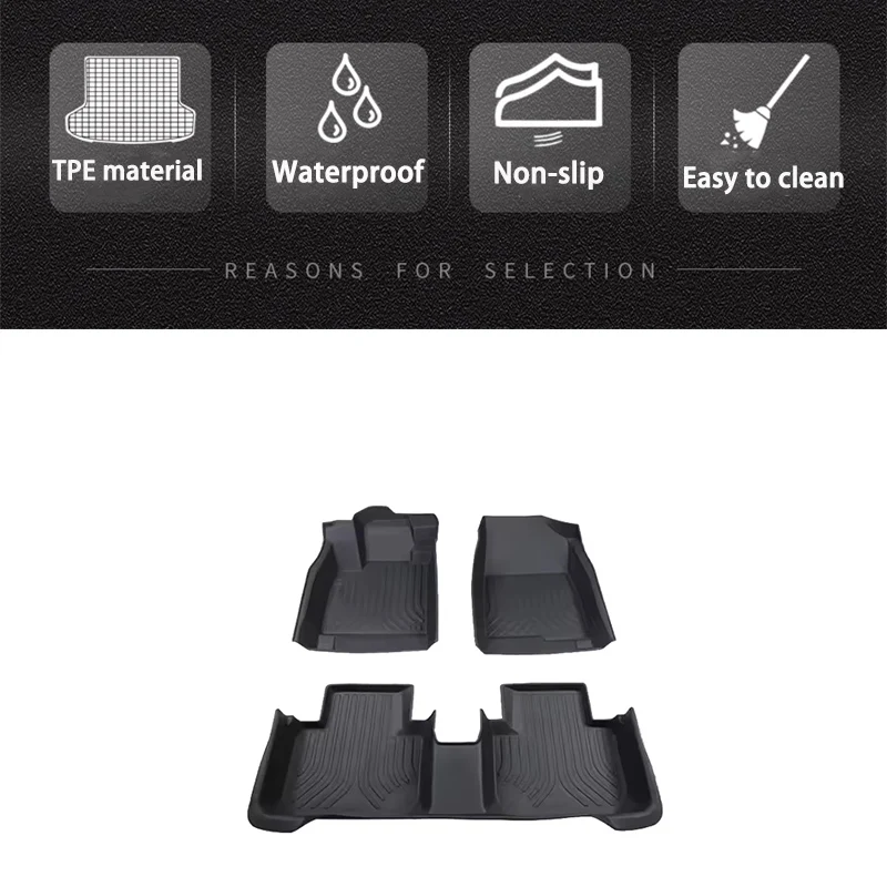 3cps مادة TPE سيارة الكلمة حصيرة لفولكس واجن لشركة فولكس فاجن ID.4 2021-2024 LHD الفاخرة مقاوم للماء الطين السجاد القدم غطاء وسادة الطين الكامل #3