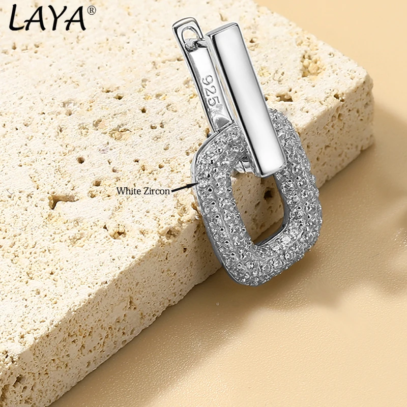 LAYA Fashionable Horseshoe Zircon Earrings Elegant Design Perfect Wedding Accessory 100%925 Sterling Silver Exquisite  Jewelry