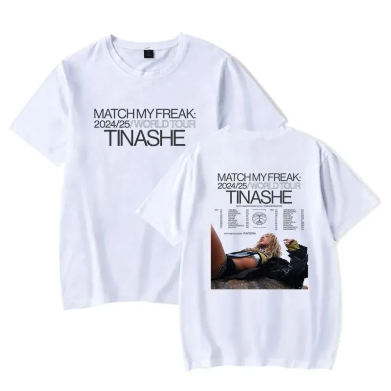 Tinashe Matchmyfreak World Tour T-Shirt Merch Women/Men Unisex Summer Hiphop O-neck Short Sleeve Tshirt Streetwear