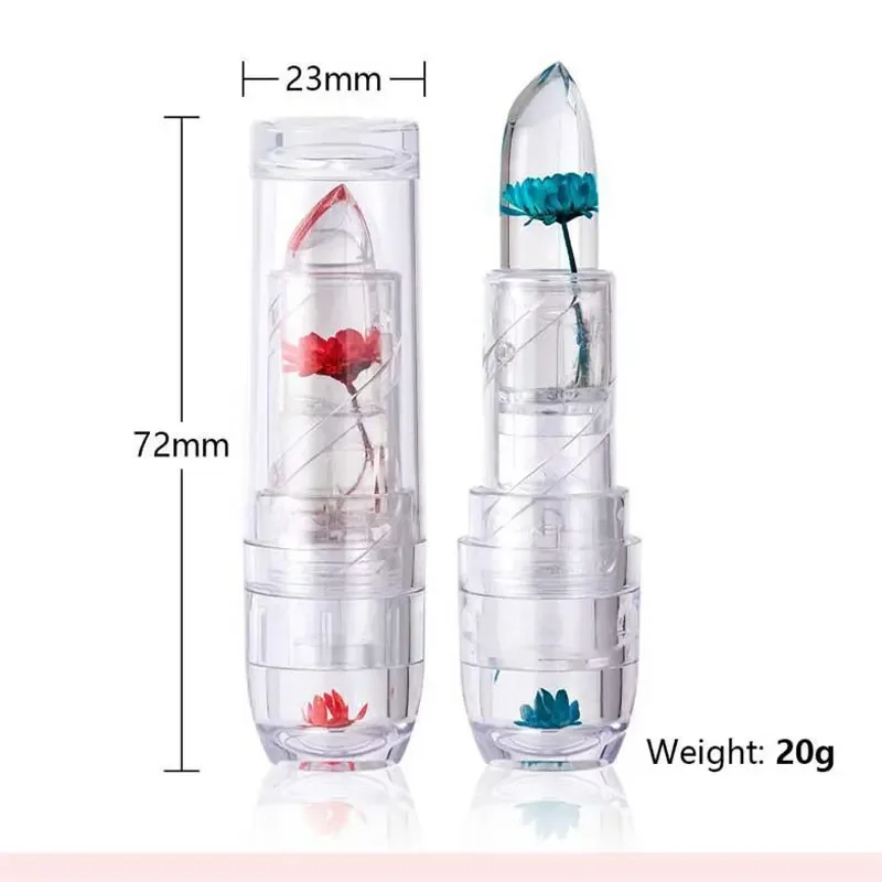 Jelly Flower Lipstick Temperature Change Lipstick Transparent Moisturizing Lip Gloss Non-Stick Cup Color-Changing Lipstick