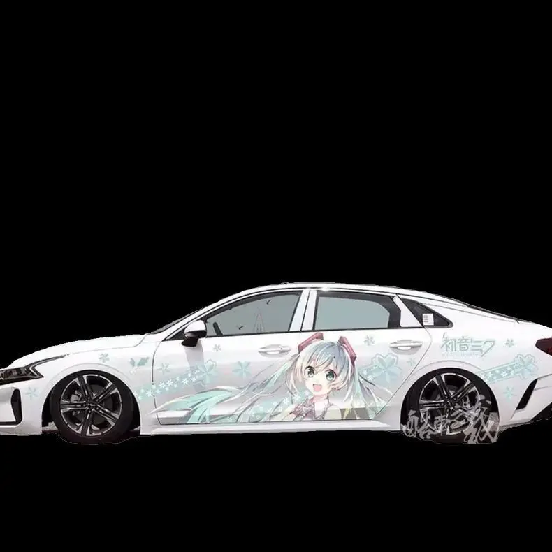 アニメ「初音ミク」の防水・日焼け防止カーフィルム、車体用ステッカー、かわいいデザイン、傷防止、カーアクセサリー。