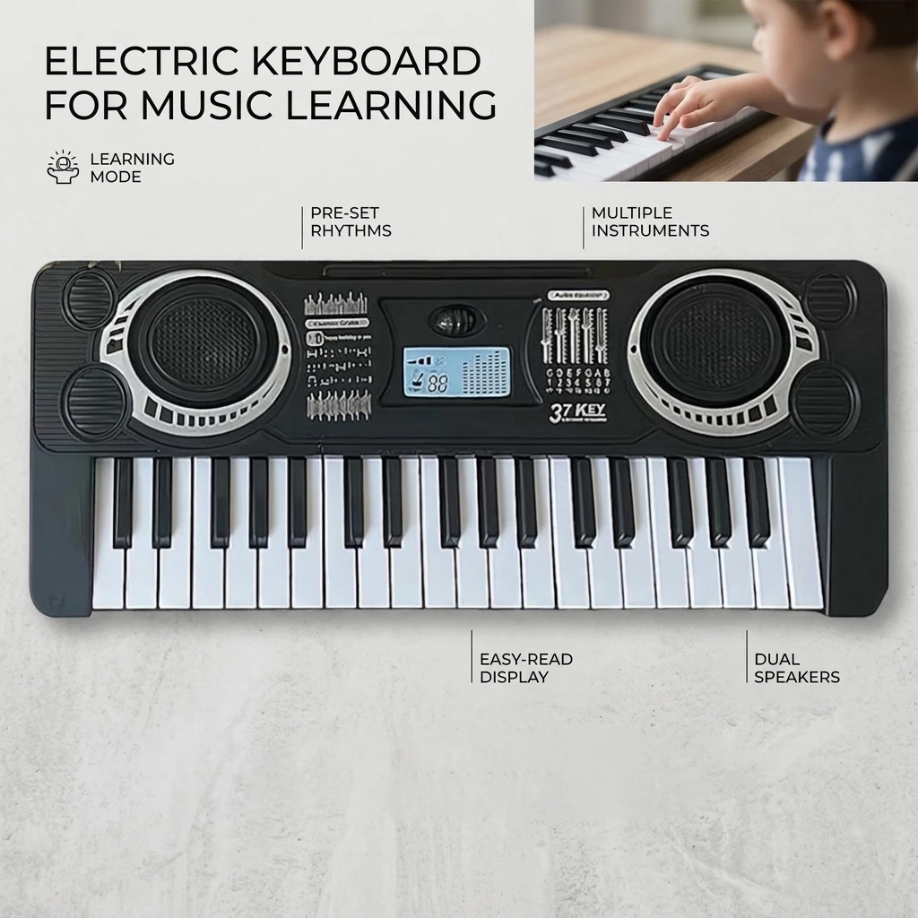 Children's Multifunctional Electronic Keyboard Toy Piano Simulation Musical Instrument with Automatic Demonstration for Kids Gif