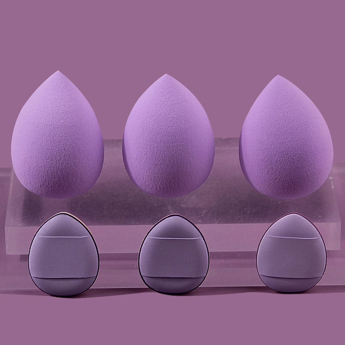 6PCS Makeup sponge Powder puff set High Resilience Sponge Beauty Egg & Mini Thumb Powder Puff Facial makeup tools