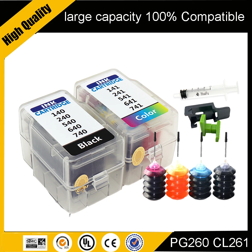Einkshop PG260 PG-260 PG 260 XL CL261 CL-261 260XL Smart Ink Cartridge for Canon PIXMA TR7020 TS5320/TS6420 TR7020a/TS6420a