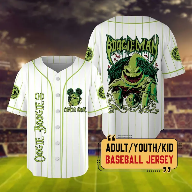 

2025 Personalized Baseball Uniforms Nightmare Before Christmas Jerseys Baseball Uniforms Halloween Horror Amusement Park Jerseys