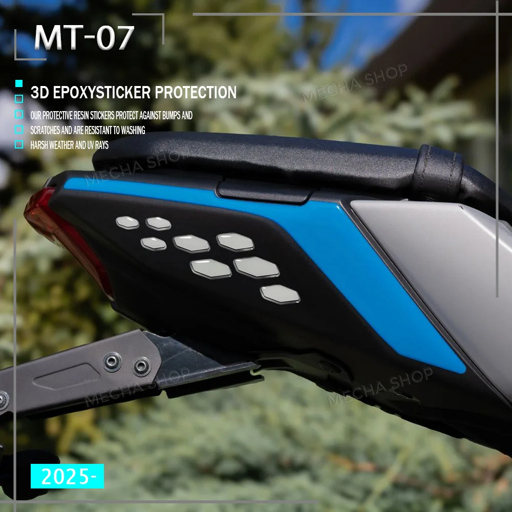 

For MT-07 2025 MT 07 decorative decals MT07 motorcycle accessories tail corner protection 3D gel stickers