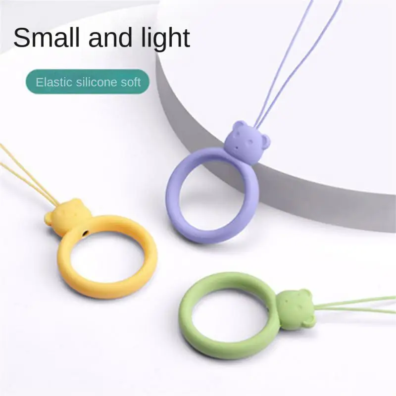 สายรัดข้อมือเชือกเส้นเล็กซิลิโคน Charms สําหรับโทรศัพท์มือถือกล้องคีย์สายโซ่น่ารัก Lanyard พวงกุญแจ Keycord แขวน