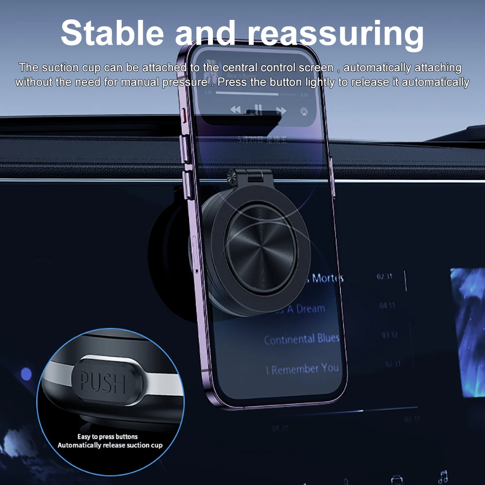 360°rotatable Car Magnetic Holder Intelligent Vacuum Adsorption Phone Stand Car Mount Windshield Magnetic Car Stable Bracket