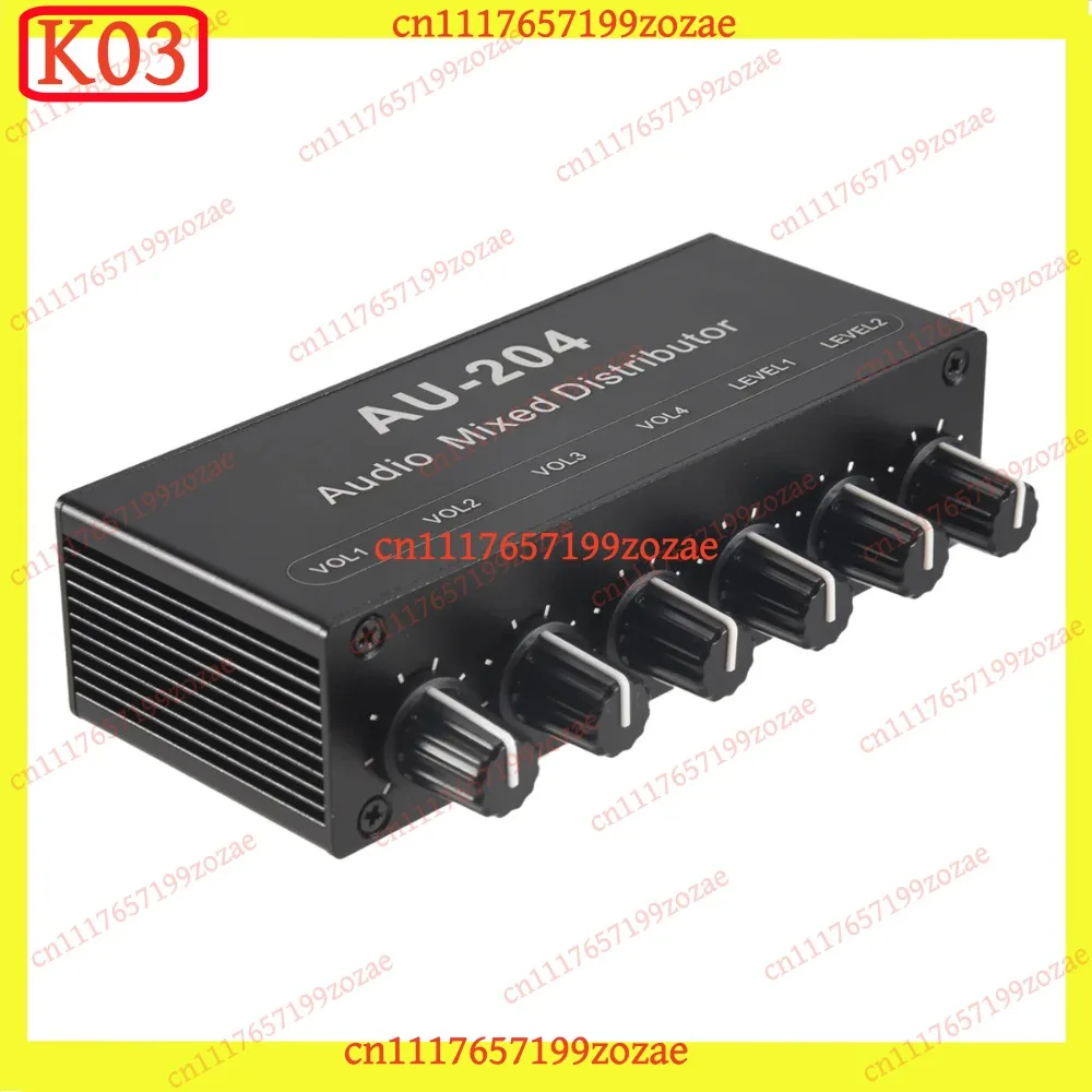 K03 Stereo Audio Mixer 2-In 4-Out Headphone Amplifier Independent Volume Control, Replacement Parts
