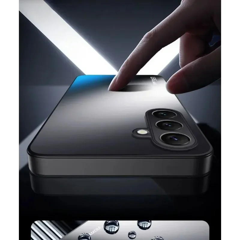 الفاخرة سيارة معدنية حامل مغناطيسي جراب هاتف لسامسونج S25 حافة الترا زائد FE S24 A55 A06 ماتي متجمد حماية غطاء سيليكون