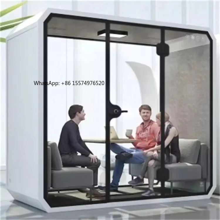 2026 Hot SellingSoundproof Office Pod Soundproof Modern Office Acoustics Soft Curve & Team Collaboration Sofa