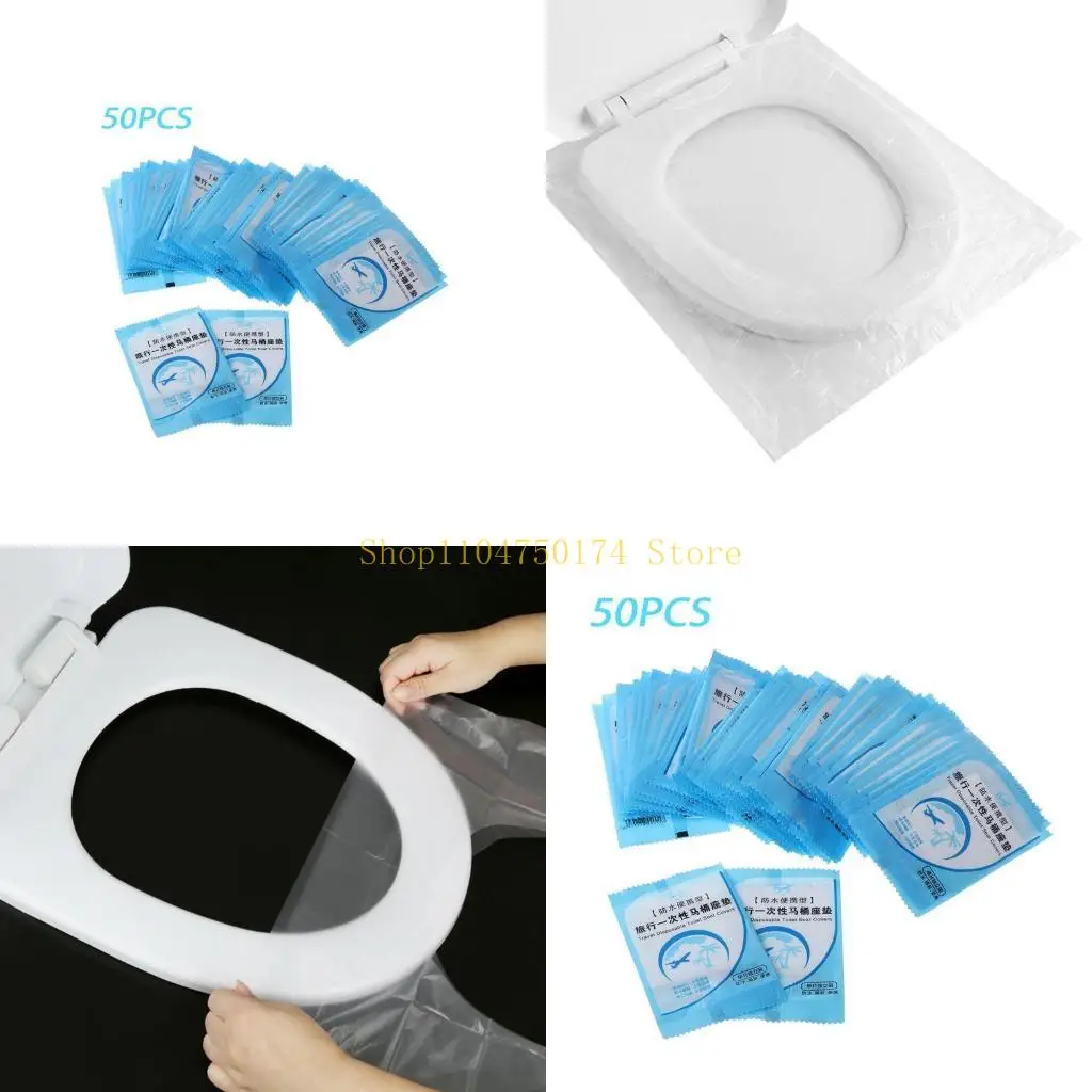

50 Pcs Disposable Safety Toilet for Seat Pad Universal Toilet Mat for Travel top sale