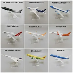 Lufthansa-Avião Modelo de Avião, Russo, França, Chile, KLM, Brasil, Espanha, Britânico, EUA, ERJ145, A340, A350, B737, B747, B787, 16cm