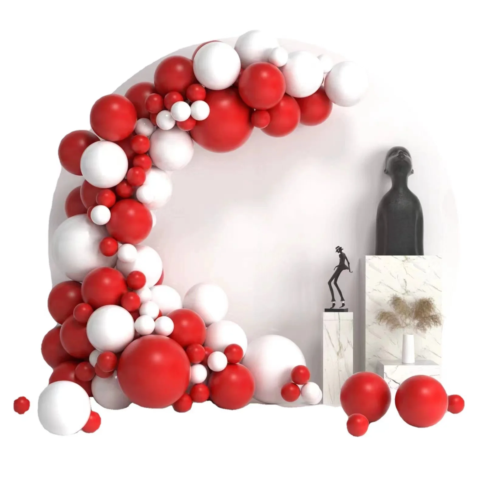 127pcs Red White Balloon Garland Arch Kit Kids Baby Shower Birthday Valentine's Day Engagement Wedding Party Decoration Balloons