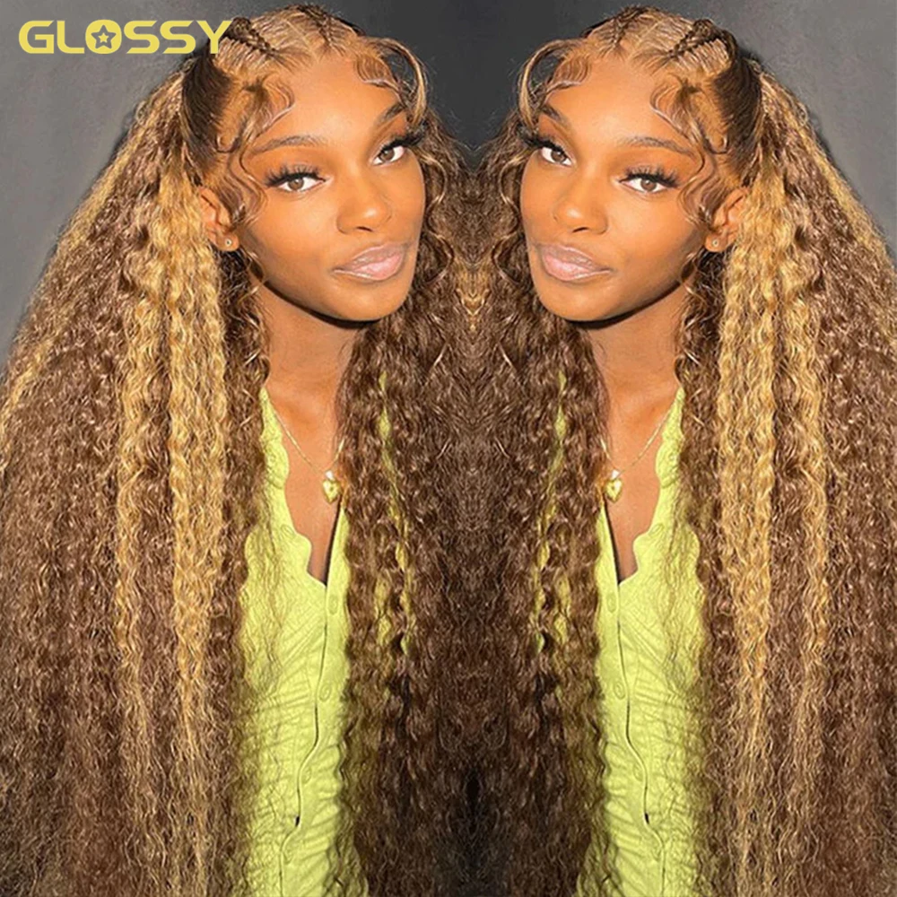 Deep Wave Honey Blonde Glueless Wig Human Hair Ready To Wear And Go Pre Plucked 13x6 Hd Water Curly Lace Frontal Wig For Women