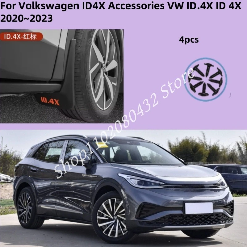 

Автомобильные брызговики для Volkswagen ID4X, аксессуары VW ID.4X ID 4X 2020 ~ 2023, автомобильные брызговики, брызговики, передние и задние крылья, аксессуары