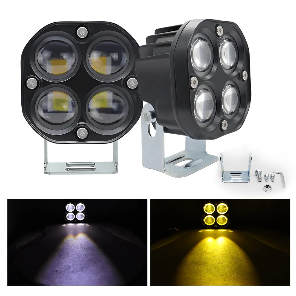 40W 3Inch Work light Dual color Motorcycle Spotlights lens 3’’ Automotive Fog Lamp Car Headlight For Offroad 4x4 Jeep 12V 24V