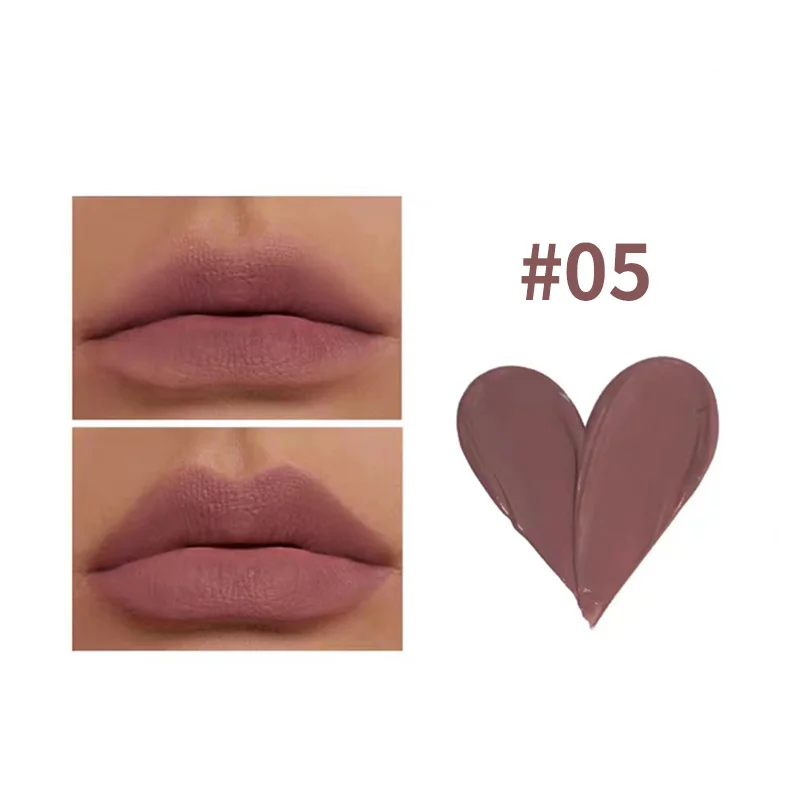 เครื่องมือแต่งหน้า: Retro Matte Velvet Lip Gloss, Matte Lip Gloss Love Matte Lip Glaze ลิปสติกกันน้ํา 5 สีทนทานไม่ Stayin
