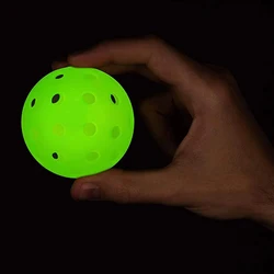 Świecące pikleball 74MM wytrzymałe światło nocne zielona kula 40 dołków na zewnątrz zawody pikleball piłki świecące w ciemności