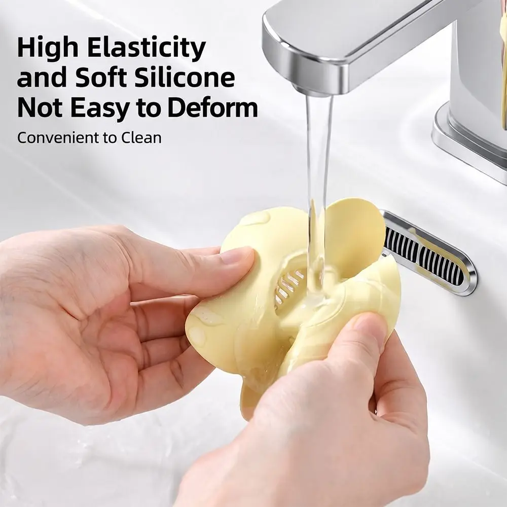Press-to-Seal Silicone Sink Stopper Flower Shaped Reusable Basin Stopper Odor Blocking Flexible Structure Sink Drain Cover