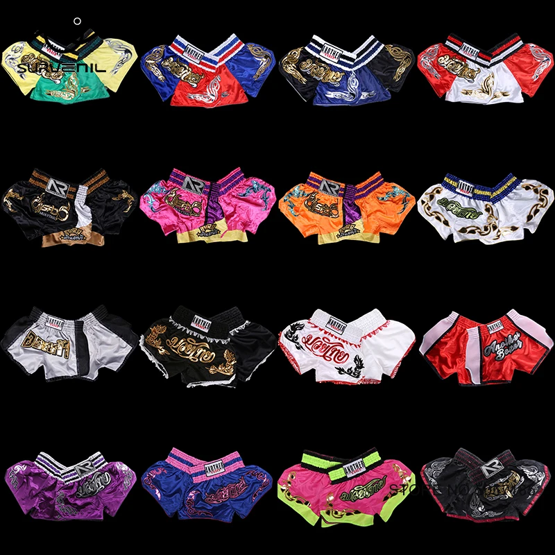 

Muay Thai Shorts for Men Women Child Kick Boxing Training Shorts Kickboxing Fighting MMA Trunks Grappling Bjj Sports Short Pants