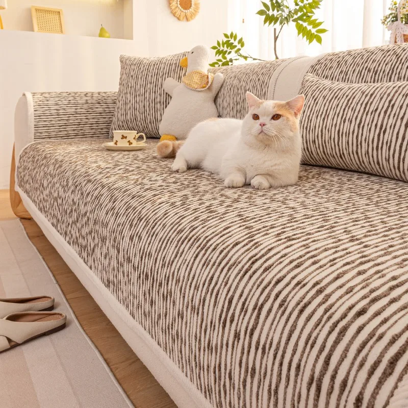 

Новый противоскользящий чехол для дивана, тканевый чехол с защитой от царапин для гостиной, кожаный чехол для дивана с прямой подкладкой, подходит для всех сезонов