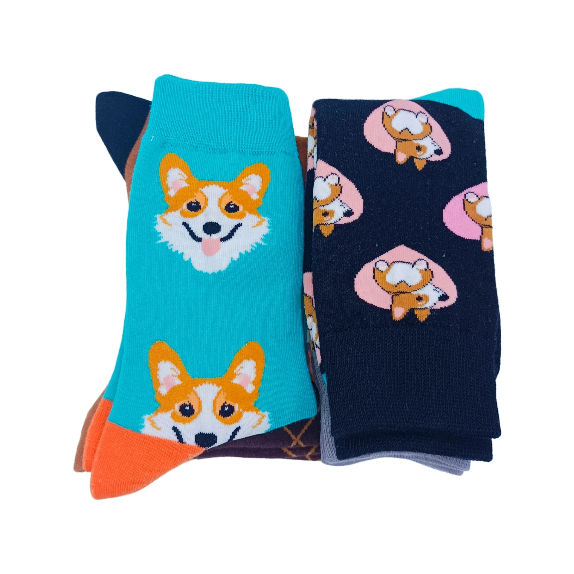 Neue Happy Herrensocken Damen Neuheit Cartoon-Socken Gekämmte Baumwolle Neue Corgi Cartoon Happy Puppy Kollektion Niedliche Windsocken für Männer/Frauen # – Detail 3