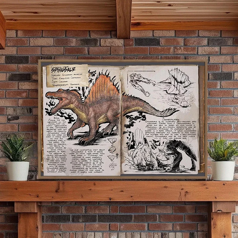 Jurassic Dinosaur World Ark Survival Evolutionary Dinosaur Organism Retro Poster Canvas Paintings Wall Art Pictures Home Decor