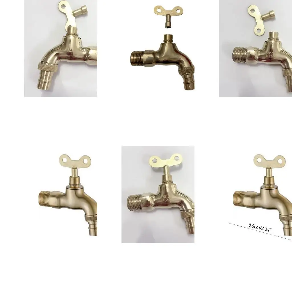 

652F Portable Wash Water Faucet Household Outdoor Home Faucet With Lock for Key Copper Faucet Single Tap Anti-theft