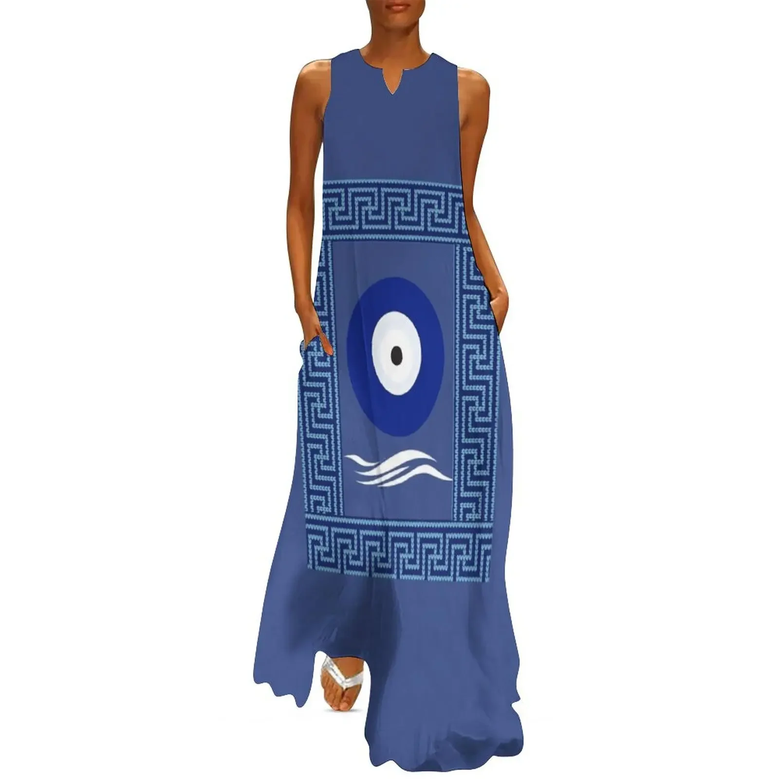 

Greek evil eye protection design Long Dress dresses with long sleeves dress for women summer dresses for womens Dress