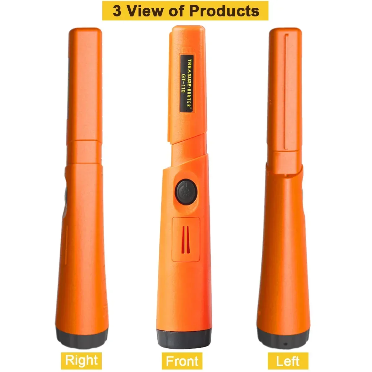 Imagem -03 - Treasure Hunter-handheld Metal Pinpointing Detector Ponteiro Impermeável Sonda Anti-scratch 360 Graus Scan Gt110