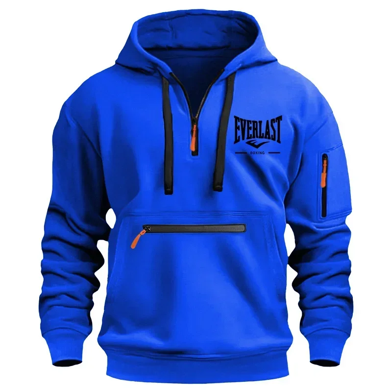 Lässiges Sweatshirt, lockerer Kapuzenpullover, modisches Herbst- und Winter-Sweatshirt, Herrenbekleidungsmarke, bedruckter Kapuzenpullover mit mehreren Reißverschlüssen